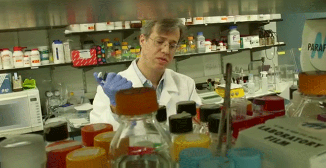 Peter Jones, PhD, seen here in his lab, credits the Chris Carrino Foundation for funding that led to a research breakthrough. 