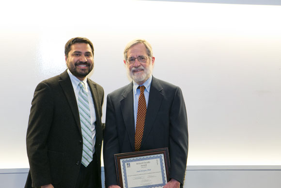 Dr. Vanguri and Retired Faculty Teaching Award recipient Joshua J. Singer, PhD
