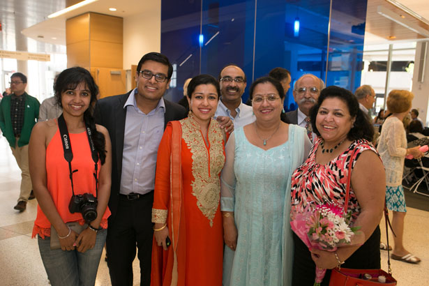 GSBS graduate Ribhu Nayar (center) and family