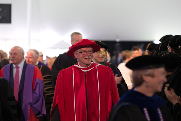 GSBS Dean Anthony Carruthers, PhD, enters the tent.
