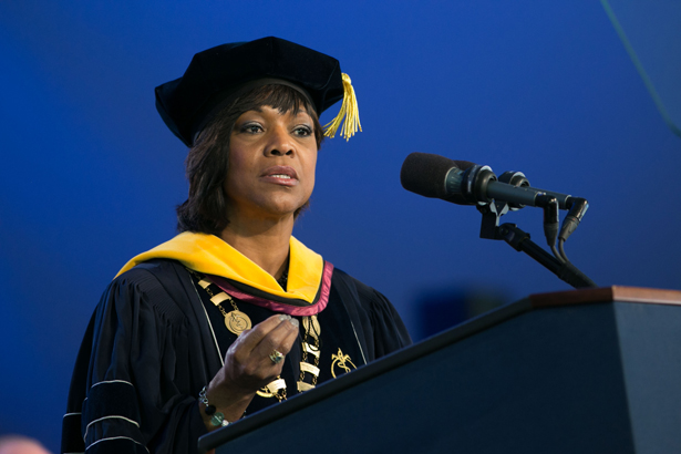 Valerie Montgomery Rice, MD, delivers the Commencement address.