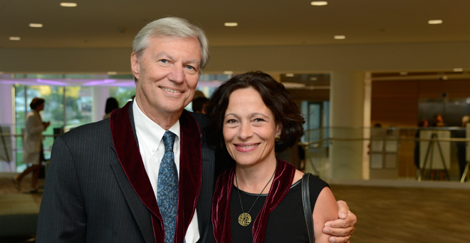 Michael Czech, PhD, and Silvia Corvera, MD, pictured at the 2013 Investiture Ceremony. 