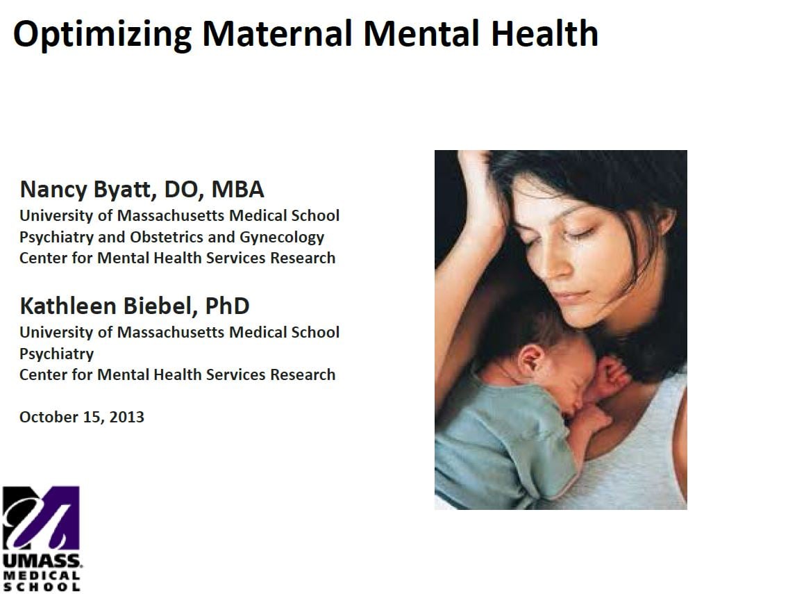 Optimizing Maternal Mental Health 