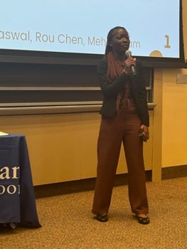 A student presents her project