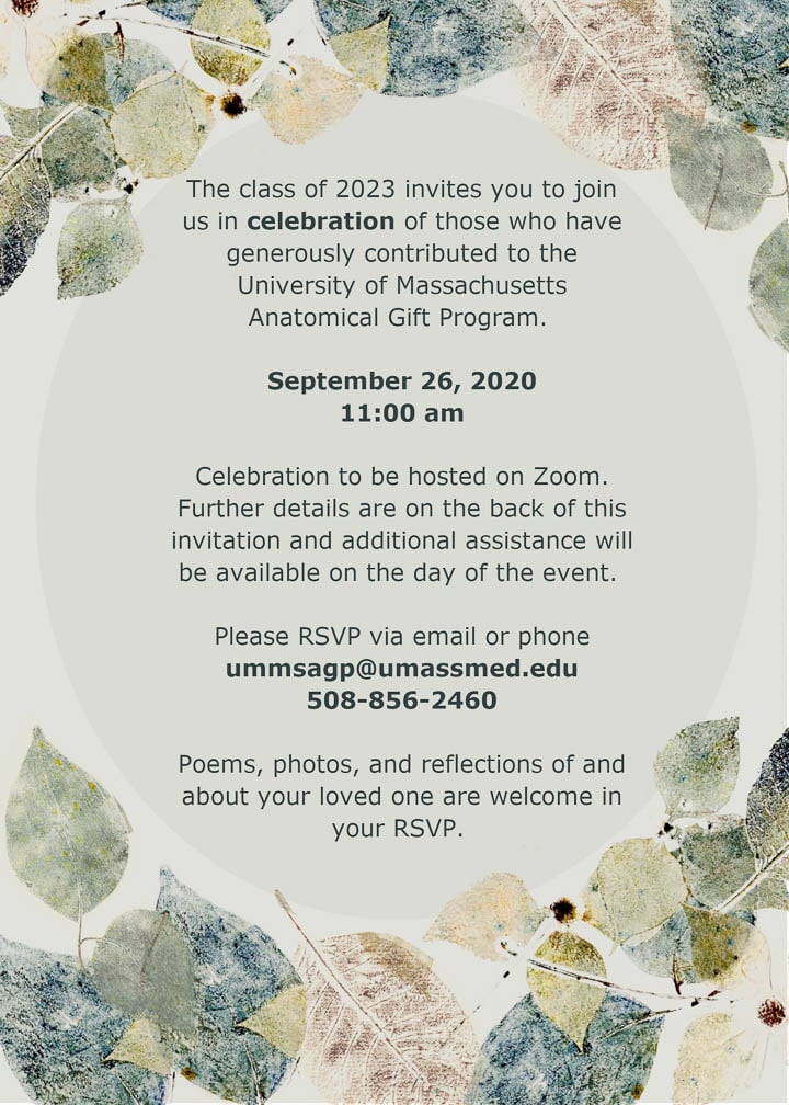 AGP Memorial Service 2020 Invitation