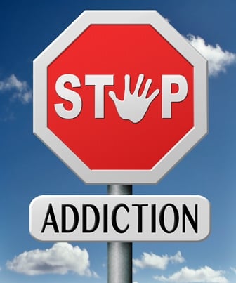 Stop addiction stop sign