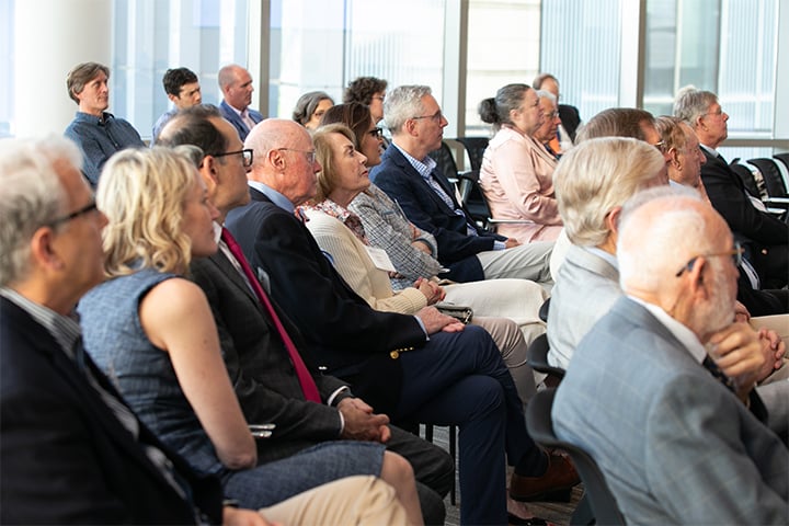 Hudson Hoagland Society members listen with rapt attention as Beth McCormick, PhD, delivers her talk. 