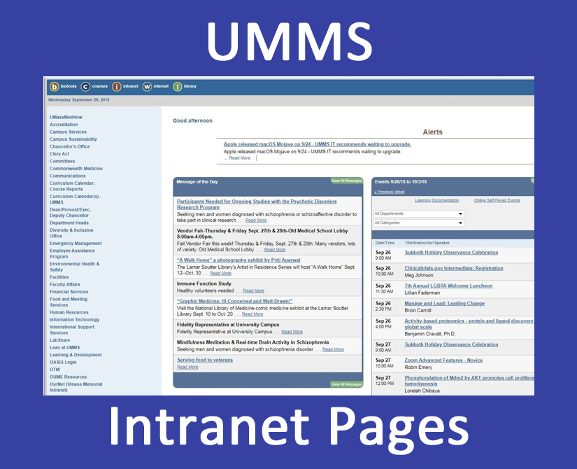 UMass Chan Intranet Pages