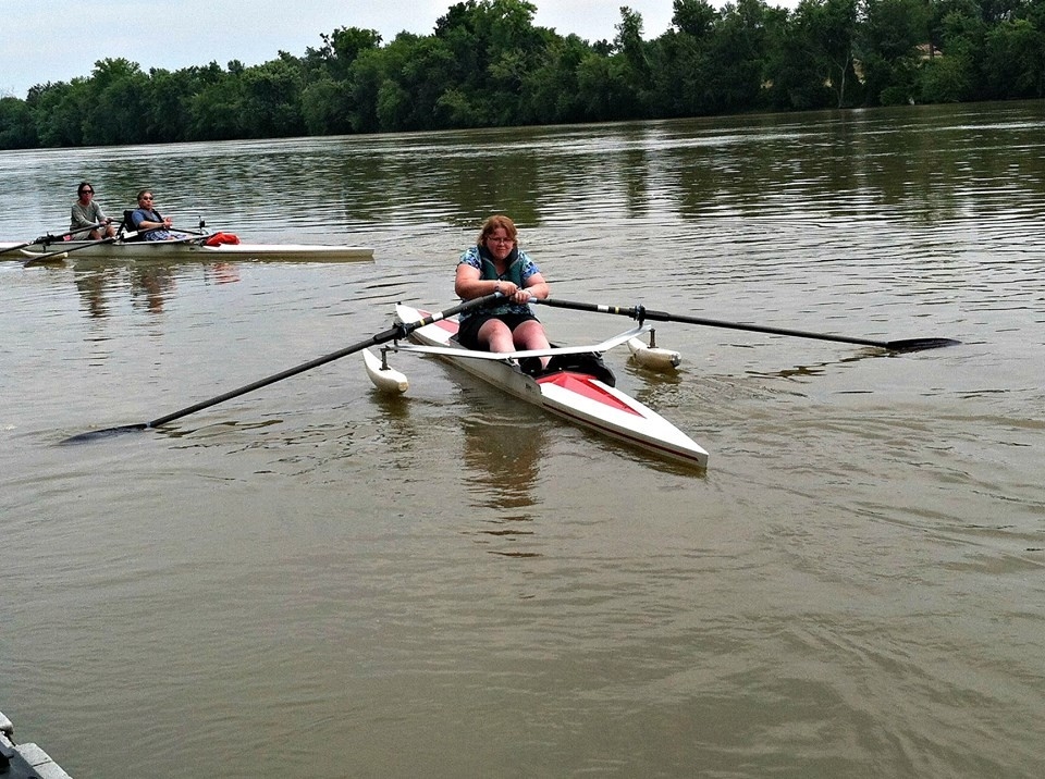 Kristen rowing