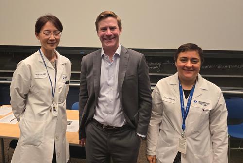 photo of Felicia Chu, MD, Michael Fox, MD, PhD, and Pegah Afra, MD