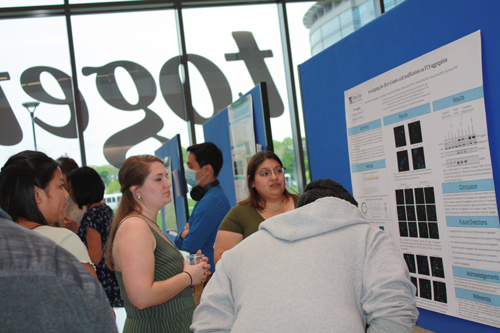 photo of guests reviewing the poster presentations