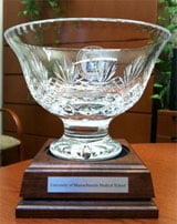 A commemorative crystal bowl given to the UMass Medical School Office of Faculty Affairs in recognition of the $250,000 ACE/Sloan Award for Faculty Career Flexibility. 