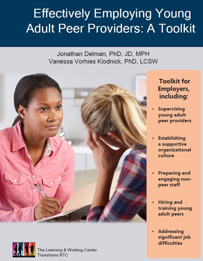 image of cover showing peer provider with young adult client talking