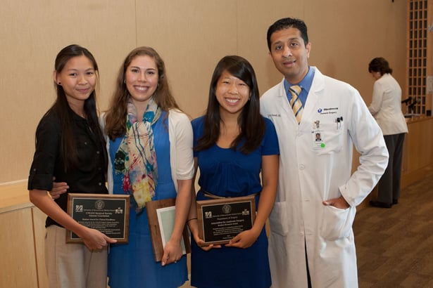 From left, Chau Maggie Hoang, Sarah Ann Tracy, Nicole Cherng and Syed Quadri, MD.