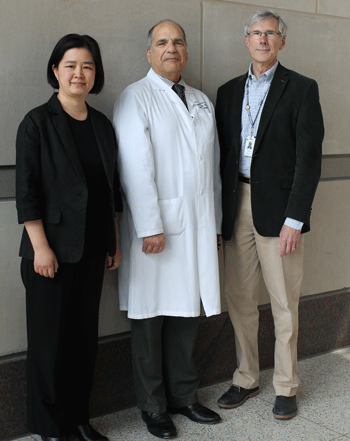 (L-R) Jie Song, PhD; Gerard Aurigemma, MD; and Daniel Kirsch, MD, are three of seven faculty members who received Faculty Vitality Awards from the Office of Faculty Affairs.