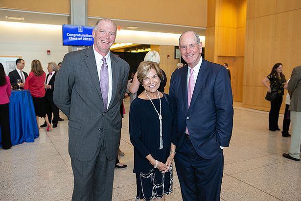 UMass Memorial Health Care President and CEO Eric Dickson with Professor Emeritus Marianne Felice and Chancellor Collins