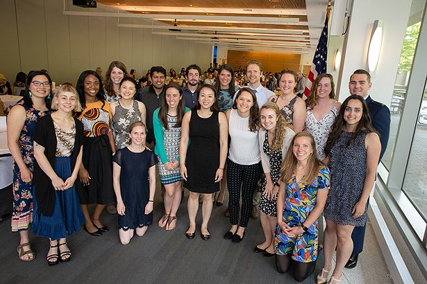 The Gold Humanism Honor Society from the Class of 2019 assembles