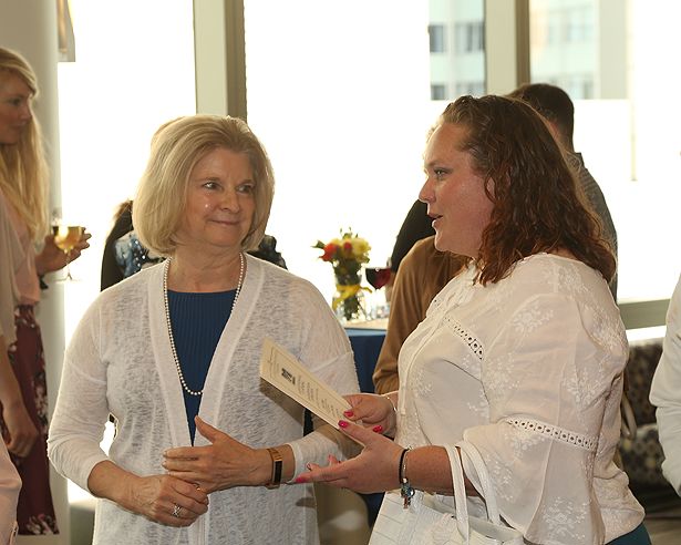 GSN Associate Dean Janet Hale chats with inaugural Humanism in Health Care Award recipient Kathleen Schultz.
