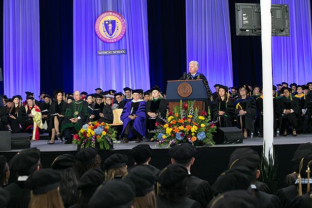 University of Massachusetts President Marty Meehan congratulates the graduates.